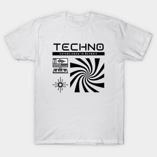 TECHNO  - Established In Detroit (black) T-Shirt